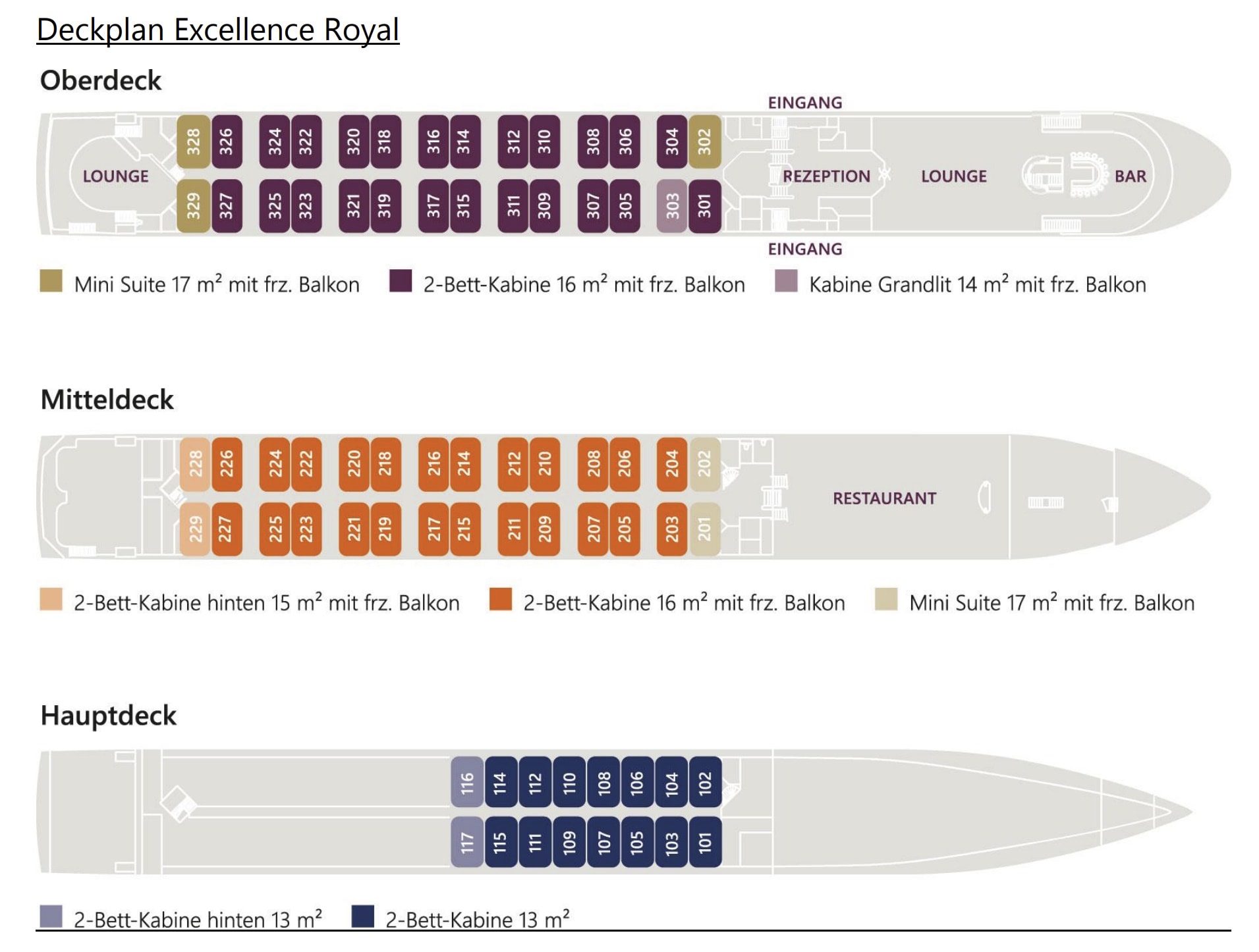 Deckplan Excellence Royal